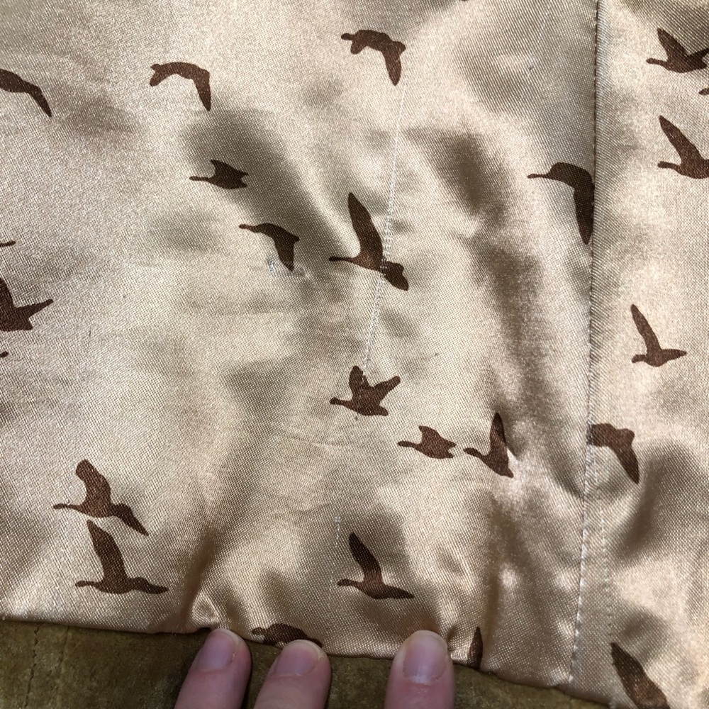 Eddie Bauer Seattle Suede Jacket with Patterned Satin Lining Leather Y2K Outdoor - Picture 11 of 15